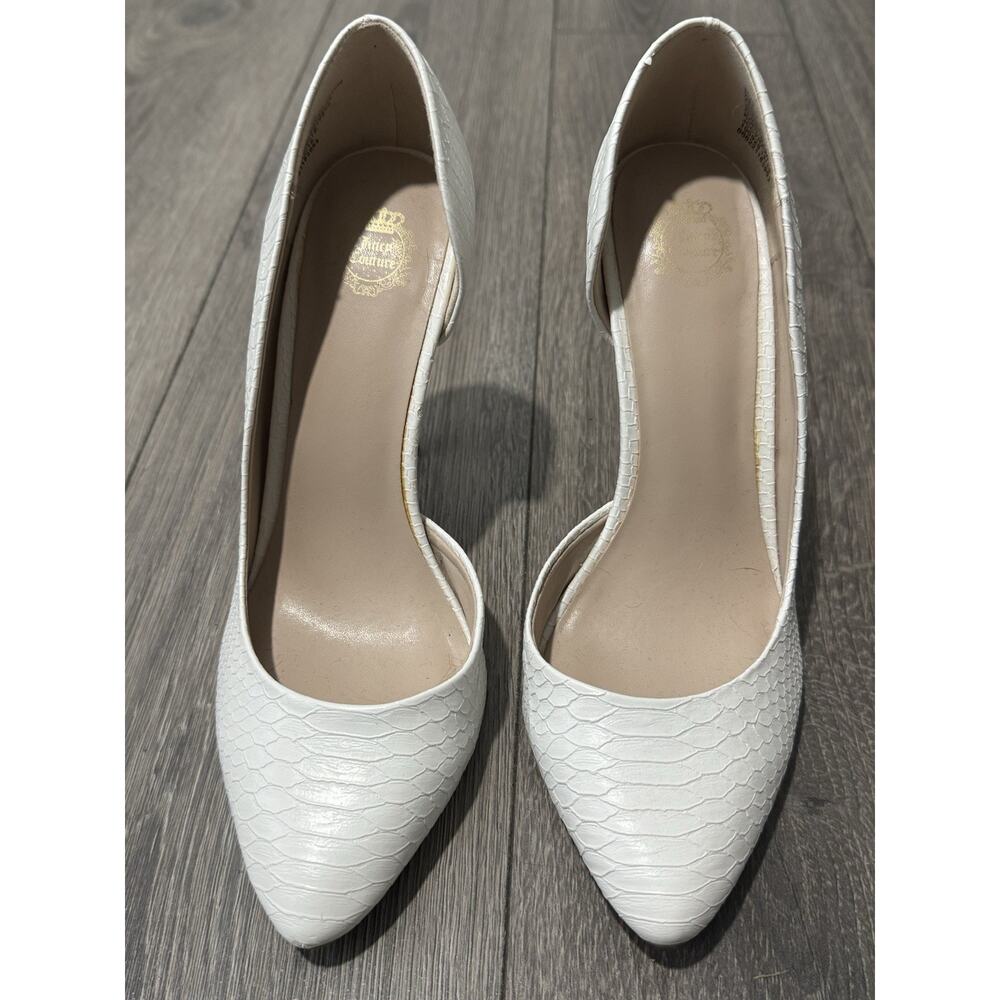 Juicy Couture White Heels Stiletto Pointed Toe Pumps Shoes Size 8